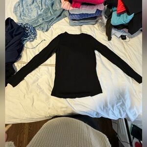 New Look Organic Cotton Yarn Long sleeve tshirt in black